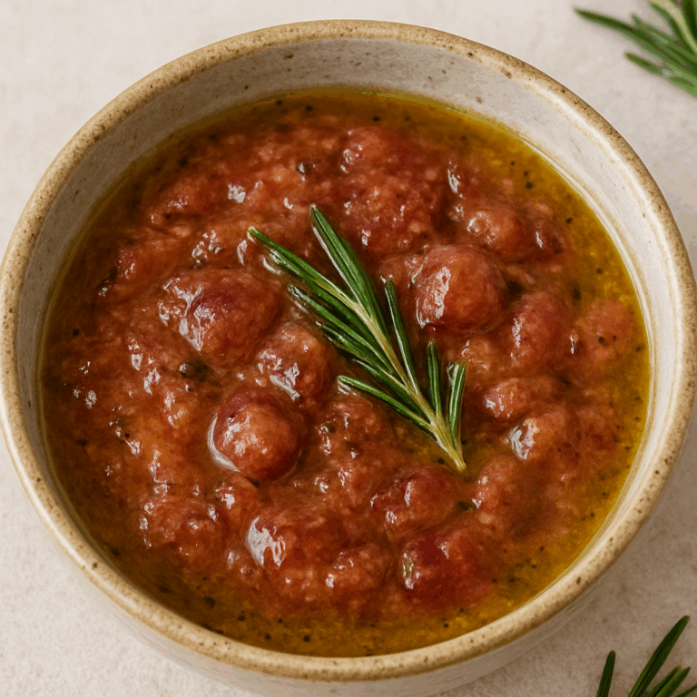 Sauce Ελαιολάδου με Ψητά Σταφύλια, Δεντρολίβανο & Ξύδι από Ροδί