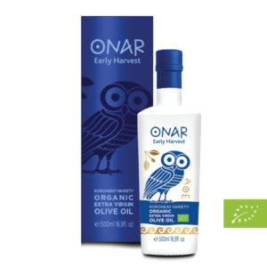 ONAR - ΒΙΟΛΟΓΙΚΟ Εξαιρετικό Παρθένο Ελαιόλαδο​ / Πρώιμη Συγκομιδή​ / Μονοποικιλιακό Κορωνέικη - 500ml